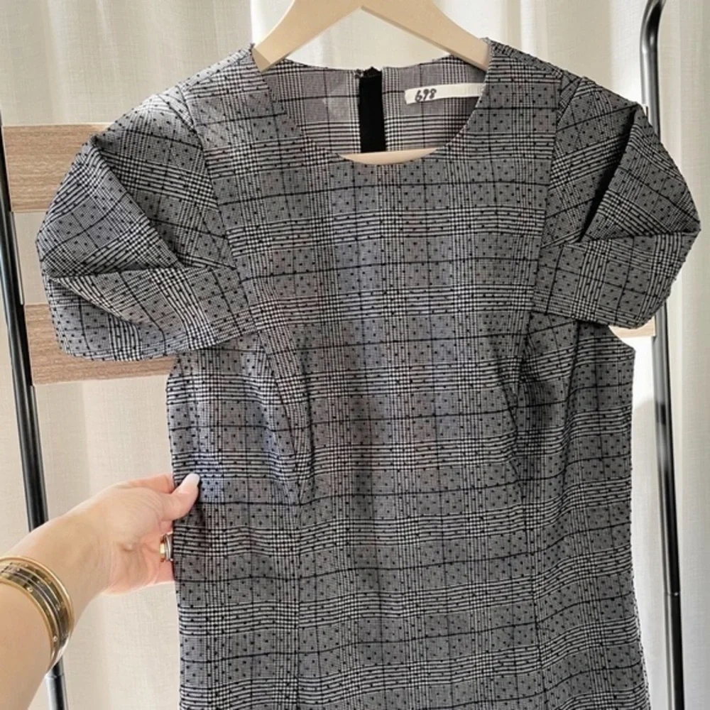 🆕 Jason Wu Collection Runway Cap Sleeve Plaid & Polka Dot Lace Midi Dresse - Picture 7 of 16